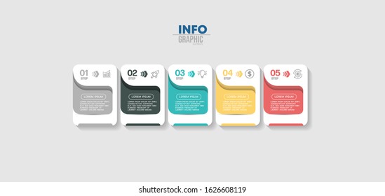 vector illustration Infographic design template with icons and 5 options or steps. Can be used for process, presentations, layout, banner,info graph.