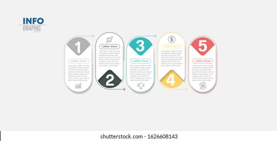 vector illustration Infographic design template with icons and 5 options or steps. Can be used for process, presentations, layout, banner,info graph.