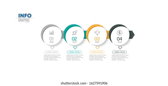 vector illustration Infographic design template with icons and 4 options or steps. Can be used for process, presentations, layout, banner,info graph.