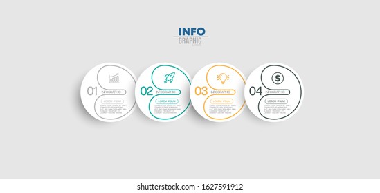 vector illustration Infographic design template with icons and 4 options or steps. Can be used for process, presentations, layout, banner,info graph.