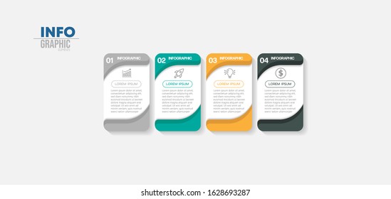 vector illustration Infographic design template with icons and 4 options or steps. Can be used for process, presentations, layout, banner,info graph.