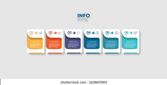 vector illustration Infographic design template with icons and 6 options or steps. Can be used for process, presentations, layout, banner,info graph.
