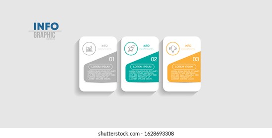 vector illustration Infographic design template with icons and 3 options or steps. Can be used for process, presentations, layout, banner,info graph.