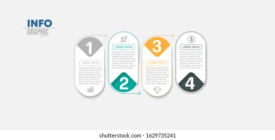 vector illustration Infographic design template with icons and 4 options or steps. Can be used for process, presentations, layout, banner,info graph.