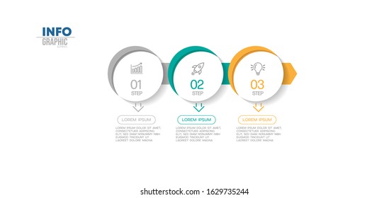 vector illustration Infographic design template with icons and 3 options or steps. Can be used for process, presentations, layout, banner,info graph.