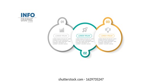 vector illustration Infographic design template with icons and 3 options or steps. Can be used for process, presentations, layout, banner,info graph.