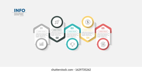 vector illustration Infographic design template with icons and 5 options or steps. Can be used for process, presentations, layout, banner,info graph.