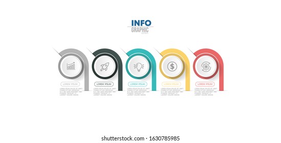 vector illustration Infographic design template with icons and 5 options or steps. Can be used for process, presentations, layout, banner,info graph.