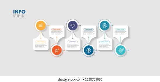 vector illustration Infographic design template with icons and 6 options or steps. Can be used for process, presentations, layout, banner,info graph.