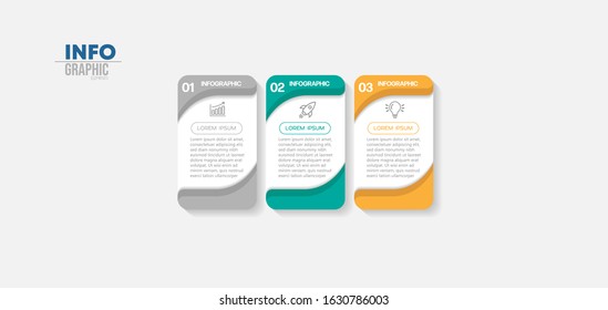 vector illustration Infographic design template with icons and 3 options or steps. Can be used for process, presentations, layout, banner,info graph.