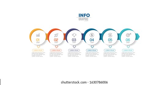 vector illustration Infographic design template with icons and 6 options or steps. Can be used for process, presentations, layout, banner,info graph.