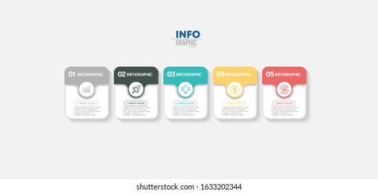 vector illustration Infographic design template with icons and 5 options or steps. Can be used for process, presentations, layout, banner,info graph.