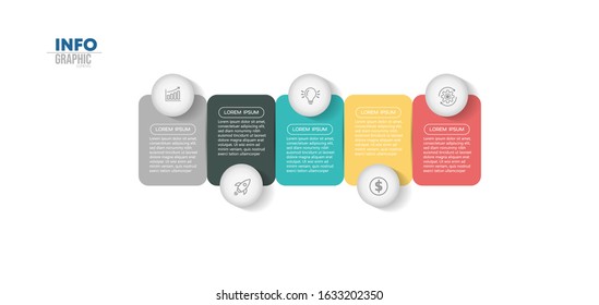 vector illustration Infographic design template with icons and 5 options or steps. Can be used for process, presentations, layout, banner,info graph.