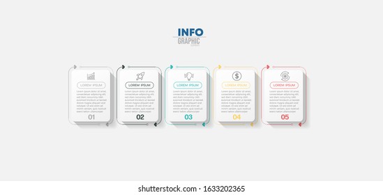 vector illustration Infographic design template with icons and 5 options or steps. Can be used for process, presentations, layout, banner,info graph.