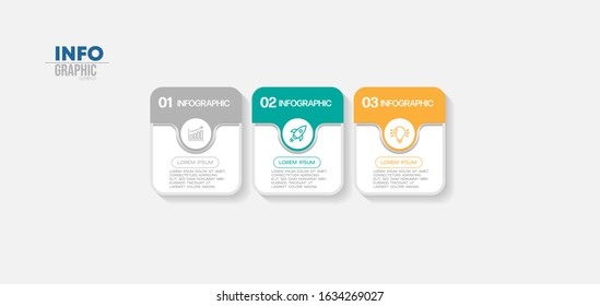 vector illustration Infographic design template with icons and 3 options or steps. Can be used for process, presentations, layout, banner,info graph.