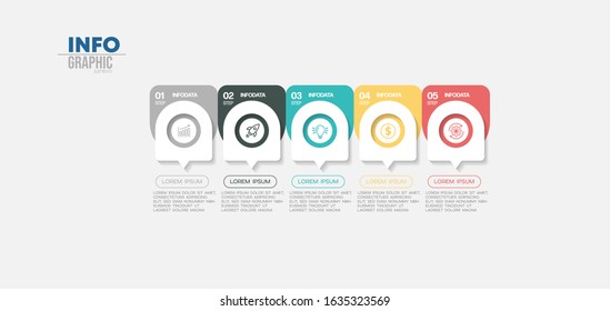 vector illustration Infographic design template with icons and 5 options or steps. Can be used for process, presentations, layout, banner,info graph.