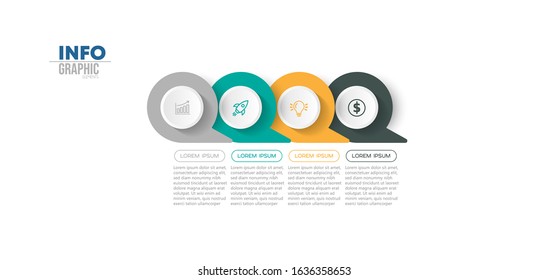 vector illustration Infographic design template with icons and 4 options or steps. Can be used for process, presentations, layout, banner,info graph.