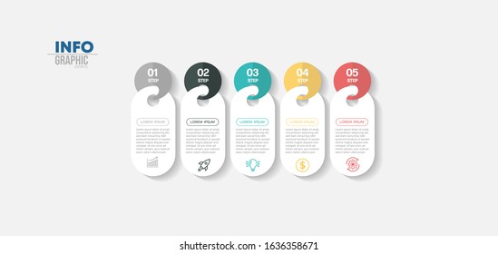 vector illustration Infographic design template with icons and 5 options or steps. Can be used for process, presentations, layout, banner,info graph.
