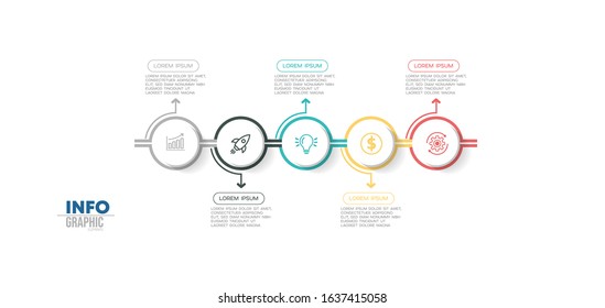 vector illustration Infographic design template with icons and 5 options or steps. Can be used for process, presentations, layout, banner,info graph.