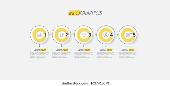vector illustration Infographic design template with icons and 5 options or steps. Can be used for process, presentations, layout, banner,info graph.
