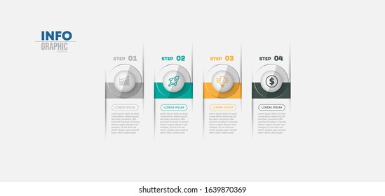 vector illustration Infographic design template with icons and 4 options or steps. Can be used for process, presentations, layout, banner,info graph.
