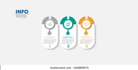 vector illustration Infographic design template with icons and 3 options or steps. Can be used for process, presentations, layout, banner,info graph.