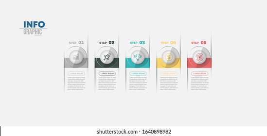 vector illustration Infographic design template with icons and 5 options or steps. Can be used for process, presentations, layout, banner,info graph.