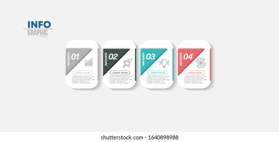 vector illustration Infographic design template with icons and 4 options or steps. Can be used for process, presentations, layout, banner,info graph.