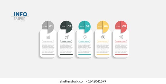 vector illustration Infographic design template with icons and 5 options or steps. Can be used for process, presentations, layout, banner,info graph.