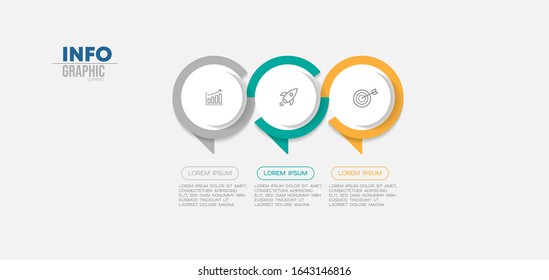 vector illustration Infographic design template with icons and 3 options or steps. Can be used for process, presentations, layout, banner,info graph.