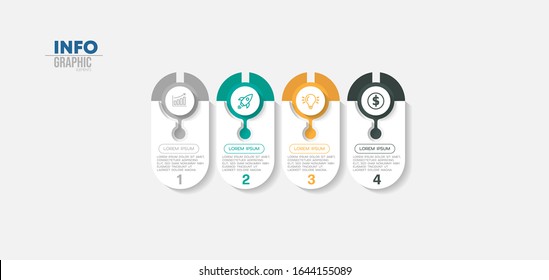 vector illustration Infographic design template with icons and 4 options or steps. Can be used for process, presentations, layout, banner,info graph.
