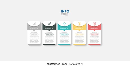 vector illustration Infographic design template with icons and 5 options or steps. Can be used for process, presentations, layout, banner,info graph.