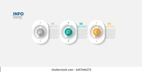 vector illustration Infographic design template with icons and 3 options or steps. Can be used for process, presentations, layout, banner,info graph.