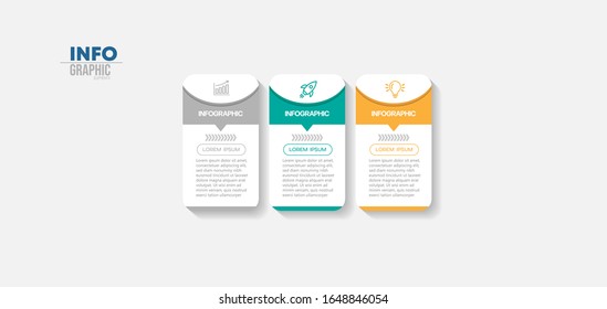 Vektorillustration Illustration Infografische Design Vorlage mit Symbolen und 3 Optionen oder Schritten. Kann für Prozess, Präsentationen, Layout, Banner, Infografik verwendet werden.
