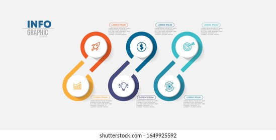 vector illustration Infographic design template with icons and 6 options or steps. Can be used for process, presentations, layout, banner,info graph.