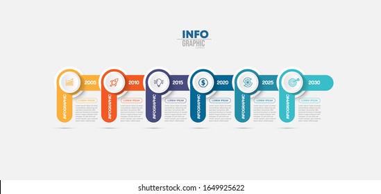 vector illustration Infographic design template with icons and 6 options or steps. Can be used for process, presentations, layout, banner,info graph.