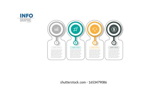 vector illustration Infographic design template with icons and 4 options or steps. Can be used for process, presentations, layout, banner,info graph.