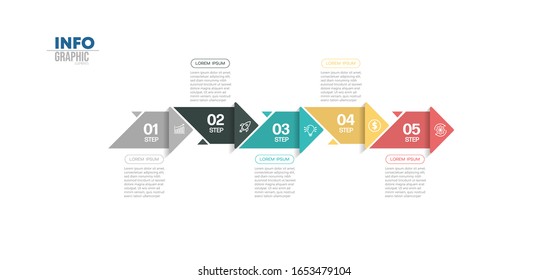 vector illustration Infographic design template with icons and 5 options or steps. Can be used for process, presentations, layout, banner,info graph.