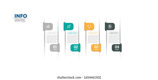 vector illustration Infographic design template with icons and 4 options or steps. Can be used for process, presentations, layout, banner,info graph.
