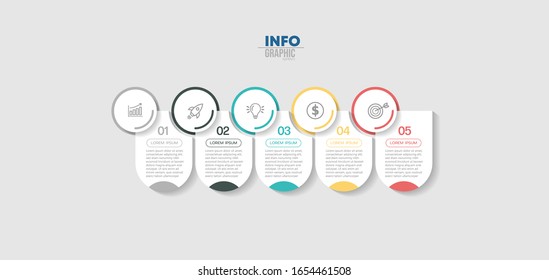vector illustration Infographic design template with icons and 5 options or steps. Can be used for process, presentations, layout, banner,info graph.