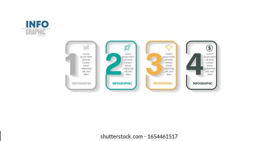 vector illustration Infographic design template with icons and 4 options or steps. Can be used for process, presentations, layout, banner,info graph.