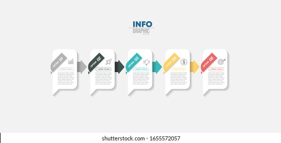 vector illustration Infographic design template with icons and 5 options or steps. Can be used for process, presentations, layout, banner,info graph.