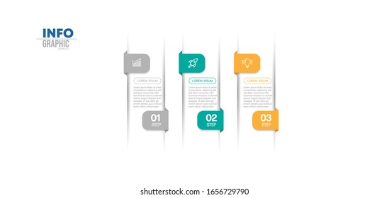 vector illustration Infographic design template with icons and 3 options or steps. Can be used for process, presentations, layout, banner,info graph.