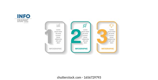 vector illustration Infographic design template with icons and 3 options or steps. Can be used for process, presentations, layout, banner,info graph.