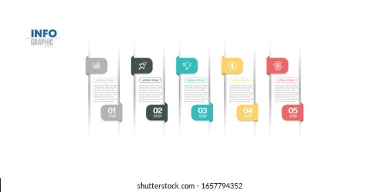 vector illustration Infographic design template with icons and 5 options or steps. Can be used for process, presentations, layout, banner,info graph.