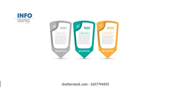 vector illustration Infographic design template with icons and 3 options or steps. Can be used for process, presentations, layout, banner,info graph.