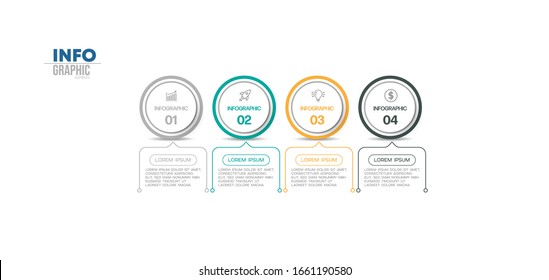 vector illustration Infographic design template with icons and 4 options or steps. Can be used for process, presentations, layout, banner,info graph.