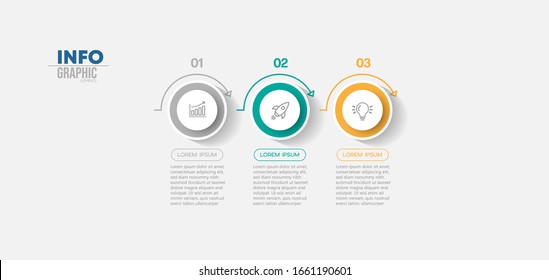 vector illustration Infographic design template with icons and 3 options or steps. Can be used for process, presentations, layout, banner,info graph.