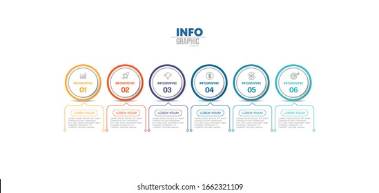 vector illustration Infographic design template with icons and 6 options or steps. Can be used for process, presentations, layout, banner,info graph.