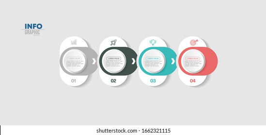 vector illustration Infographic design template with icons and 4 options or steps. Can be used for process, presentations, layout, banner,info graph.